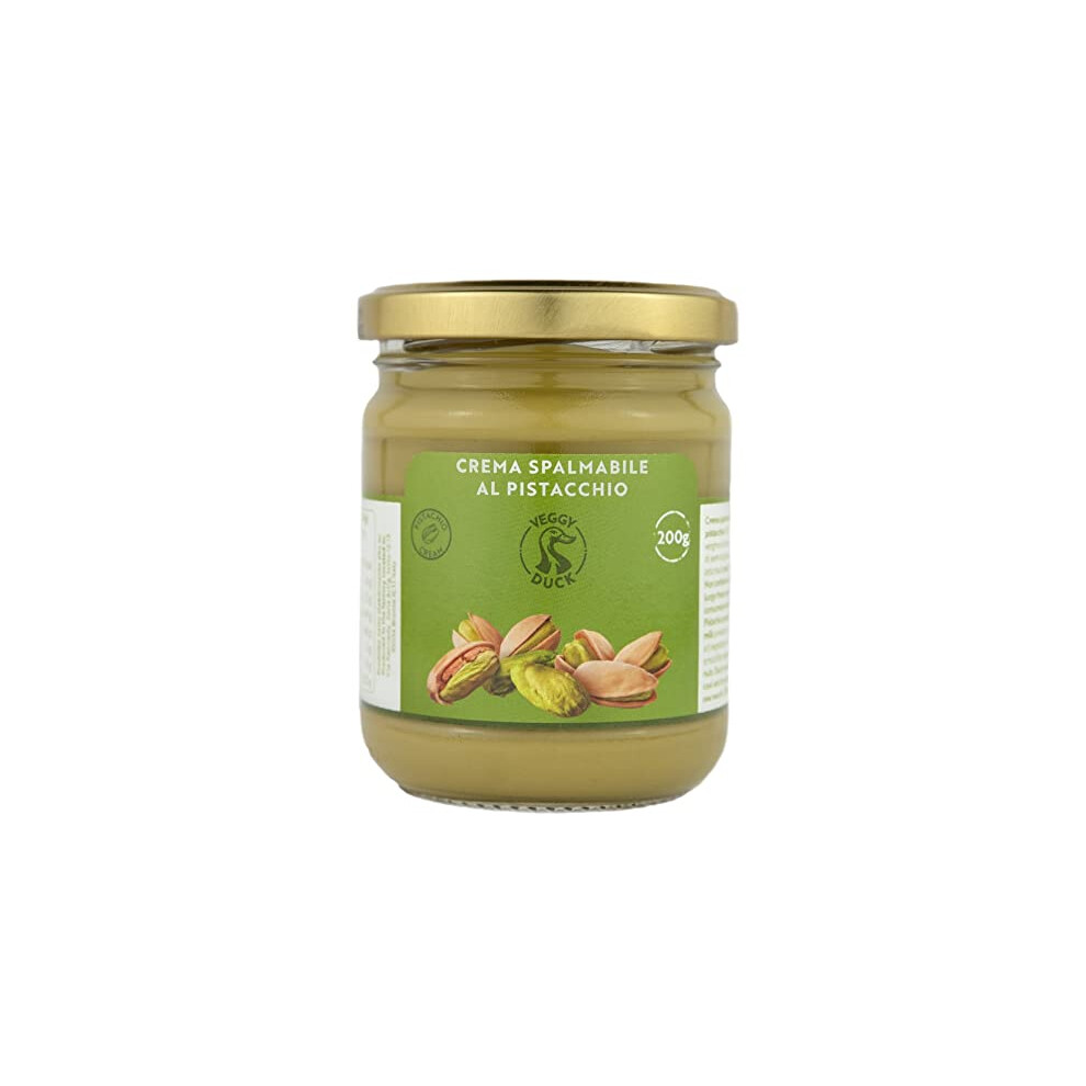 Veggy Duck Sweet Spreadable Pistachio 200G | Italian Artisan With 45% Mediterranean Pistachios - Delicious For Breakfasts & Snacks Cream