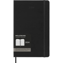Moleskine Vertical Weekly Pro Agenda 12 Months 2024, Agenda 2024, Size Large 13x21, Hard Cover and Elastic Closure, Colour Black