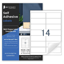 100 Sheets, A4 Sticker Paper, 14 Circular Labels per Sheet, Printable Self Adhesive Labels for Inkjet & Laser Printer, 99.06 x 38.1mm