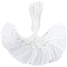 G2PLUS 1000PCS Mini Strung Price Tags - 15x 24mm Paper Jewelry Marking Tags - White Blank Gift Marking Labels with String for Jewelry Clothing Display