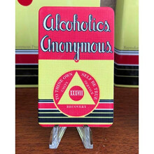 MYRECOVERYSTORE First Edition? Big Book Alcoholics Anonymous Rectangular AA Sobriety Chip with How It Works (Years 1-50 Offered) Wallet Card Style