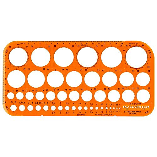 Graphoplex GXST1315F Circle Stencils Odd/Even Orange Transparent 2