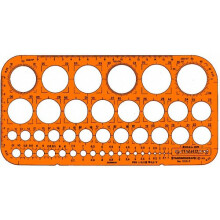 Graphoplex GXST1315F Circle Stencils Odd/Even Orange Transparent