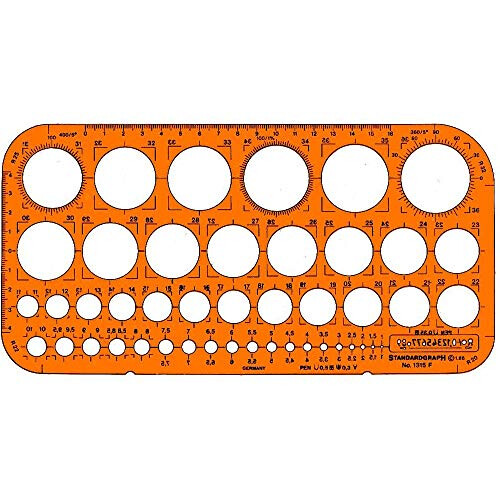 Graphoplex GXST1315F Circle Stencils Odd/Even Orange Transparent 1