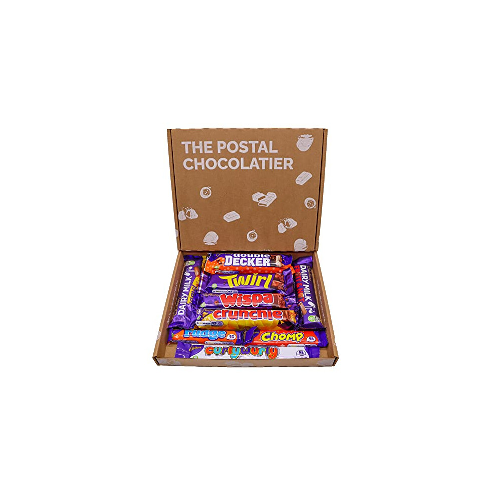 The Postal Chocolatier Chocolate Cadbury Hamper Box, With Dairy Milk, Twirl, Wispa, Chomp, Boost, Picnic, Large Variety Selection Box For Kinds, Birthday, Celebrations, Last