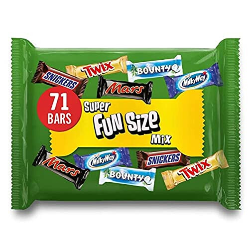 snickers Mars, Snickers, Twix & More Assorted Fun Size Chocolate Bars, Chocolate Gift, 71 Bars, 1.4kg