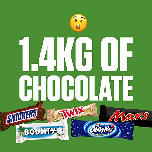 snickers Mars, Snickers, Twix & More Assorted Fun Size Chocolate Bars, Chocolate Gift, 71 Bars, 1.4kg 1