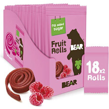 BEAR Raspberry Yoyos - Dried Fruit Rolls - Healthy Kids Snack - Vegan - 20g (18 packs)