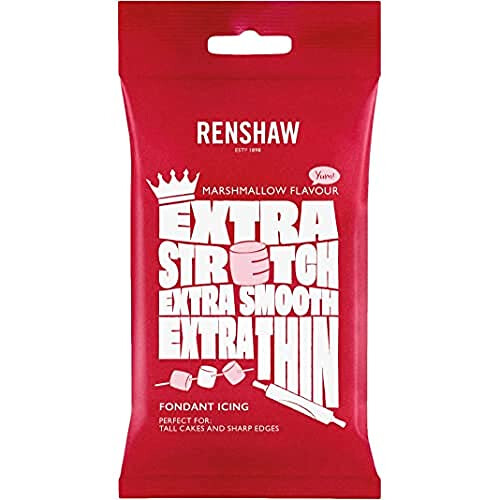Renshaw Extra Stretch, Extra Smooth, Extra Thin, Marshmallow Flavoured Fondant Icing - White, 1 kg (Pack of 1)