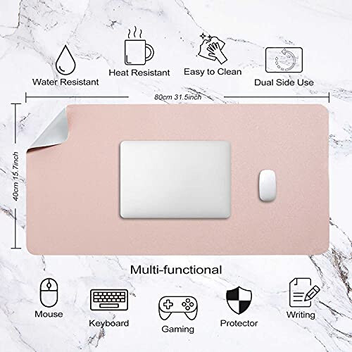 Inline 55451S Mouse Pad XL Desk Blotter 900 X400 X 2 Mm Black - View #6