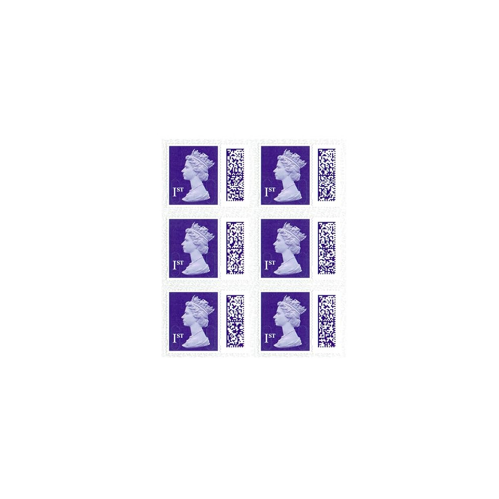 1st Class Stamps (6 Pack) - Self Adhesive UK Letter Postage Stamps for Standard Mail with Barcode - Royal Mail First Class Postage Stamps