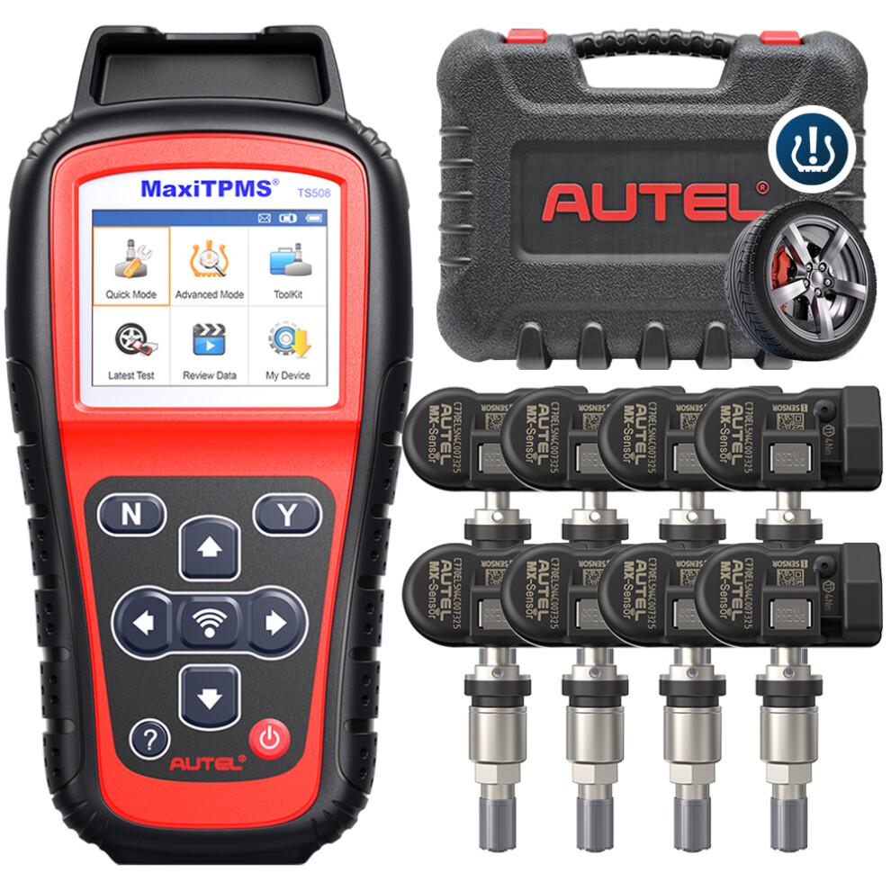 Autel MaxiTPMS TS508K TPMS Relearn Tool Activate/Relearn/Program MX-Sensors with 8 Metal MX-Sensors