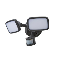 Litecraft Alma Outdoor Twin LED Floodlight with PIR Sensor - Dark Grey, 2 Integrated LEDs (50985937)