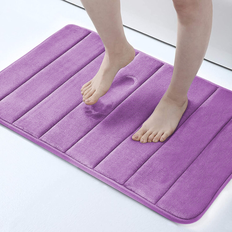 (50 x 80 cm, Purple) Non Slip Shower Bath Mats Memory Foam Bathroom Rug