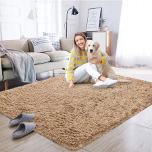 (200cm x 290cm (6ft 7" x 9ft 6"), Beige) Non Slip Rugs Shaggy Thick Large Living Room Rugs Bedroom Carpets Hallway Runner & Bath Door Mats