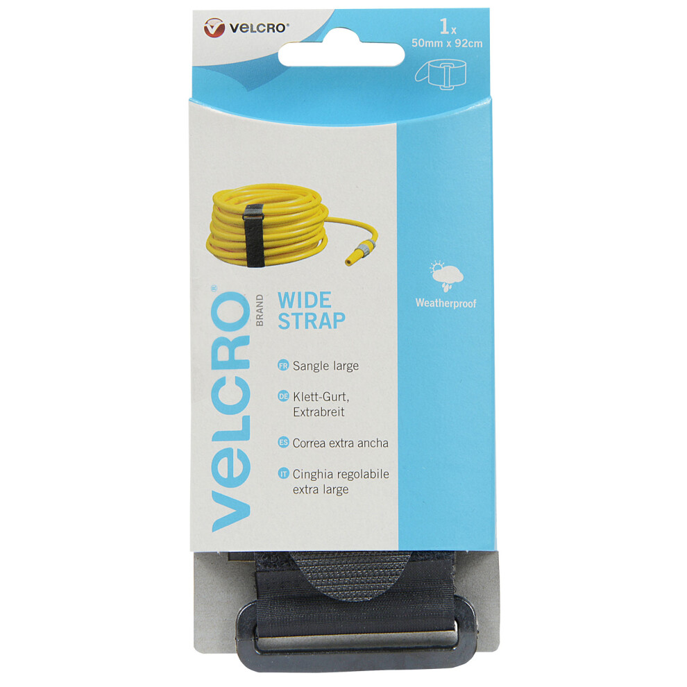 VELCRO Brand VEL-EC60329 Wide Strap Adjustable - 50mm x 92cm - Black