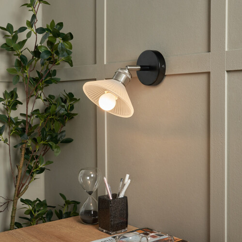 (Wall Light) Litecraft Aya Lights With Shade - Satin Nickel 2