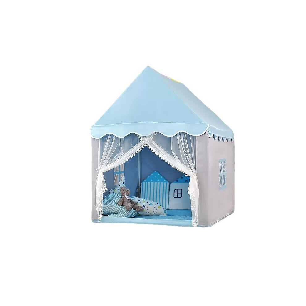 (blue) 1.35M Large Children Toy Tent  Wigwam Folding Kids Tent Tipi Baby Play House