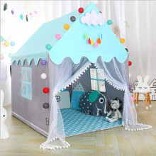 (Blue) Baby Tent Children's Home Girl's Small House Children's Entertainment Game House