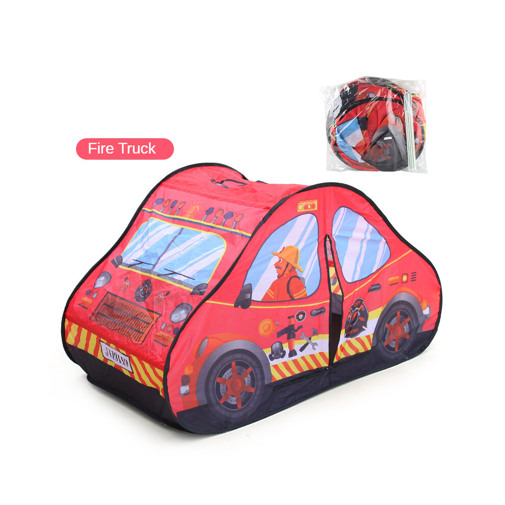 (Fire truck-2) Game House Play Tent Fire Truck Police Bus Foldable Pop Up Toy-image-OPC-PDVQFRD-NEW