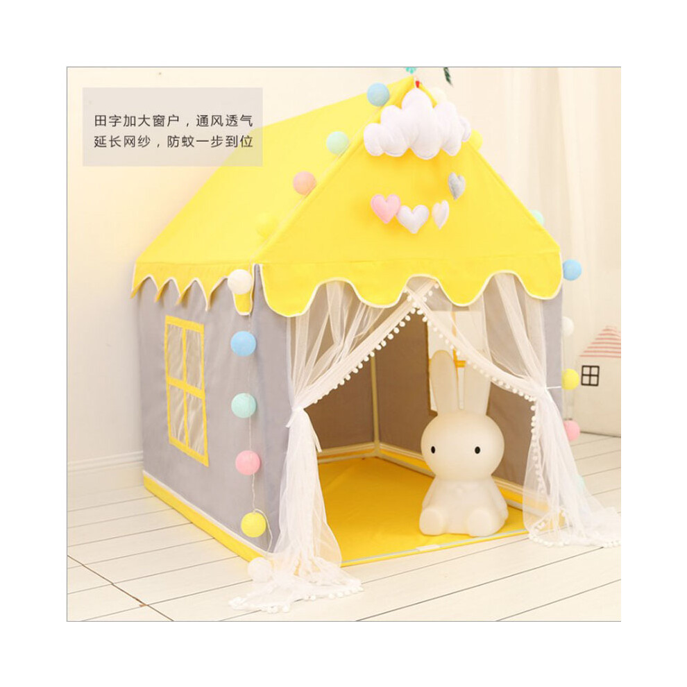 (Yellow) Baby Tent Children's Home Girl's Small House Children's Entertainment Game House-image-OPC-PDVQFRP-NEW