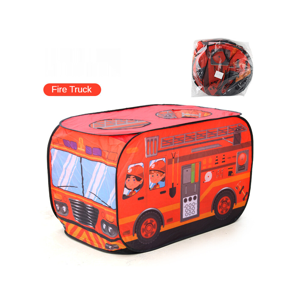 (Fire truck-1) Game House Play Tent Fire Truck Police Bus Foldable Pop Up Toy-image-OPC-PDVQFRC-NEW