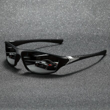 (Black Gray) Premium Cool Wrap Around Rectangle Sunglasses, For Men Women Outdoor Sports Party