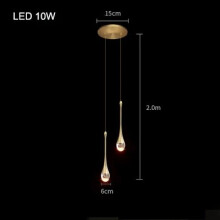 (A 2pc, Warm White) Modern Crystal Pendant Lamp for Bedroom Hanging Lights Ceiling Lighting