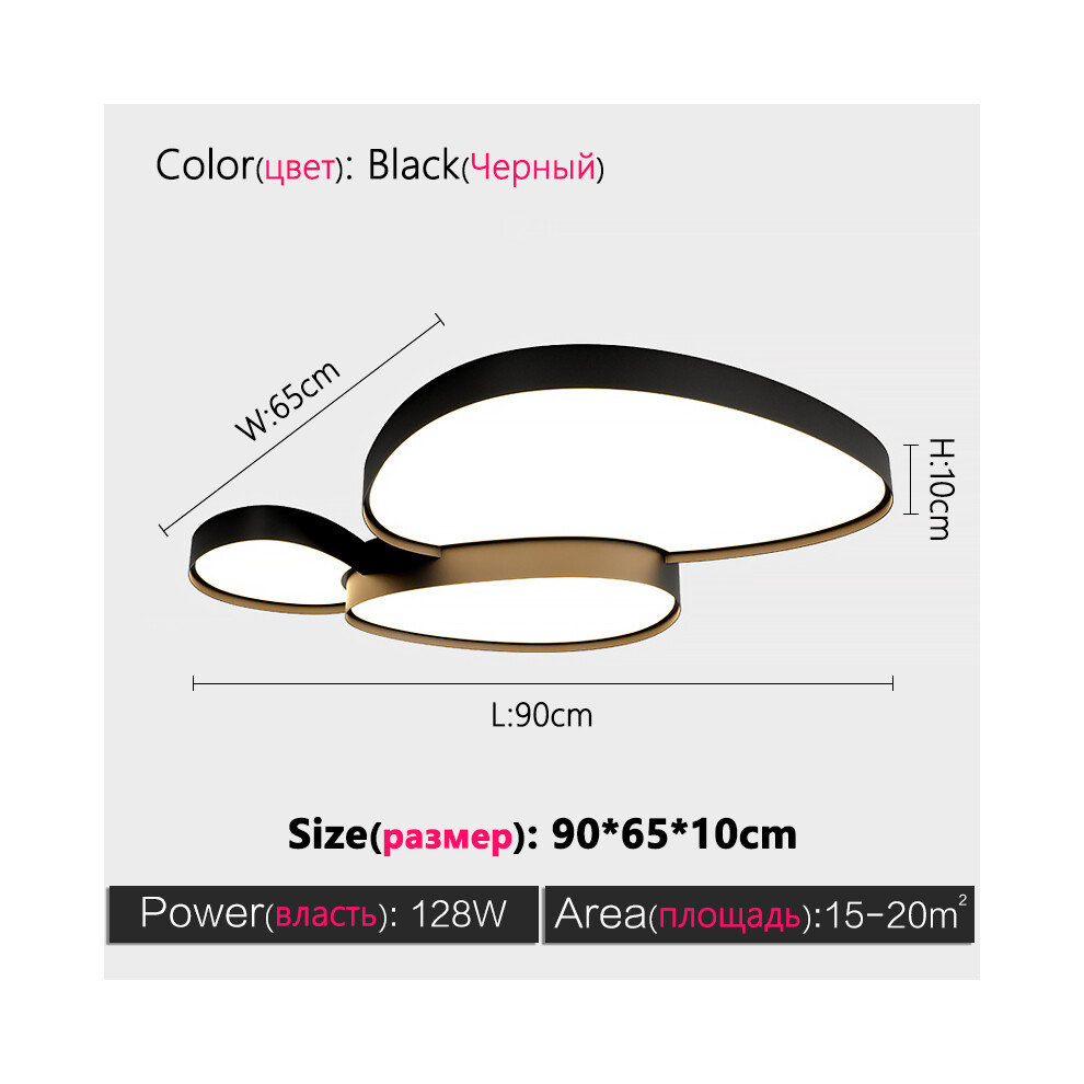 (Black   L, Dimmable with remote) Living room lamp ceiling lights bedroom dining room lamps-image-OPC-PDVQGGX-NEW