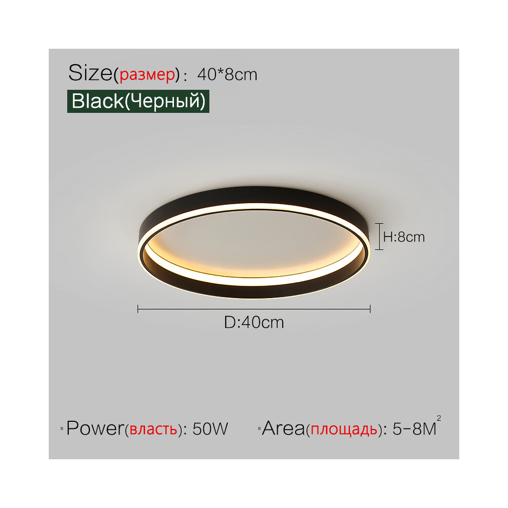 (Black D40cm, Neutral light(4000K)) Bedroom lamp ceiling lamp led warm romantic decoration creative Nordic lights-image-OPC-PDVQGHZ-NEW