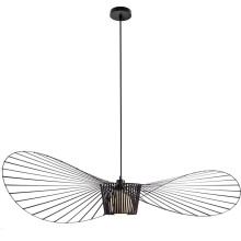 (Black boby, D80cm) Nordic Personality Art Straw Hat Chandelier Simple Style