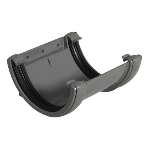 FloPlast Grey Half Round Fascia Gutter Union Bracket - 112mm 2
