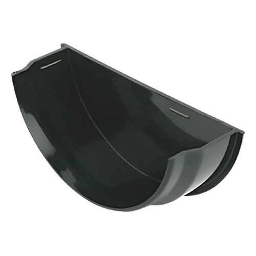 FloPlast Black Half Round Gutter Internal Stop End - 112mm 2