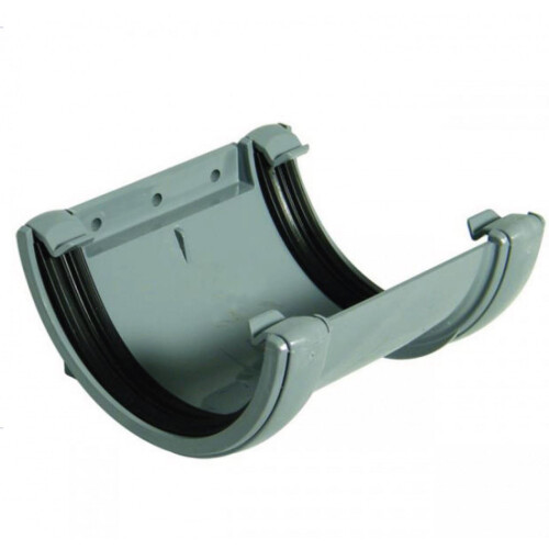FloPlast Grey Half Round Fascia Gutter Union Bracket - 112mm 1