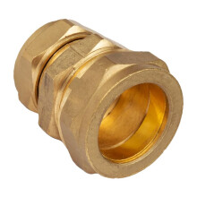 Brass Compression MDPE Reducing Coupling - 32mm x 28mm