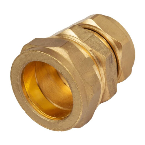 Brass Compression MDPE Reducing Coupling - 32mm x 28mm 2