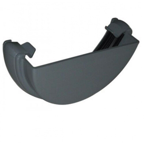 FloPlast Grey Half Round Gutter External Stop End - 112mm 1