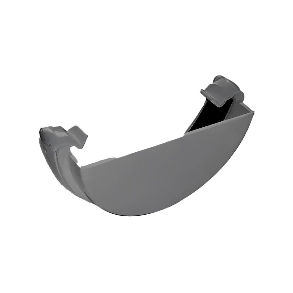Floplast Grey Half Round Gutter External Stop End - 112Mm