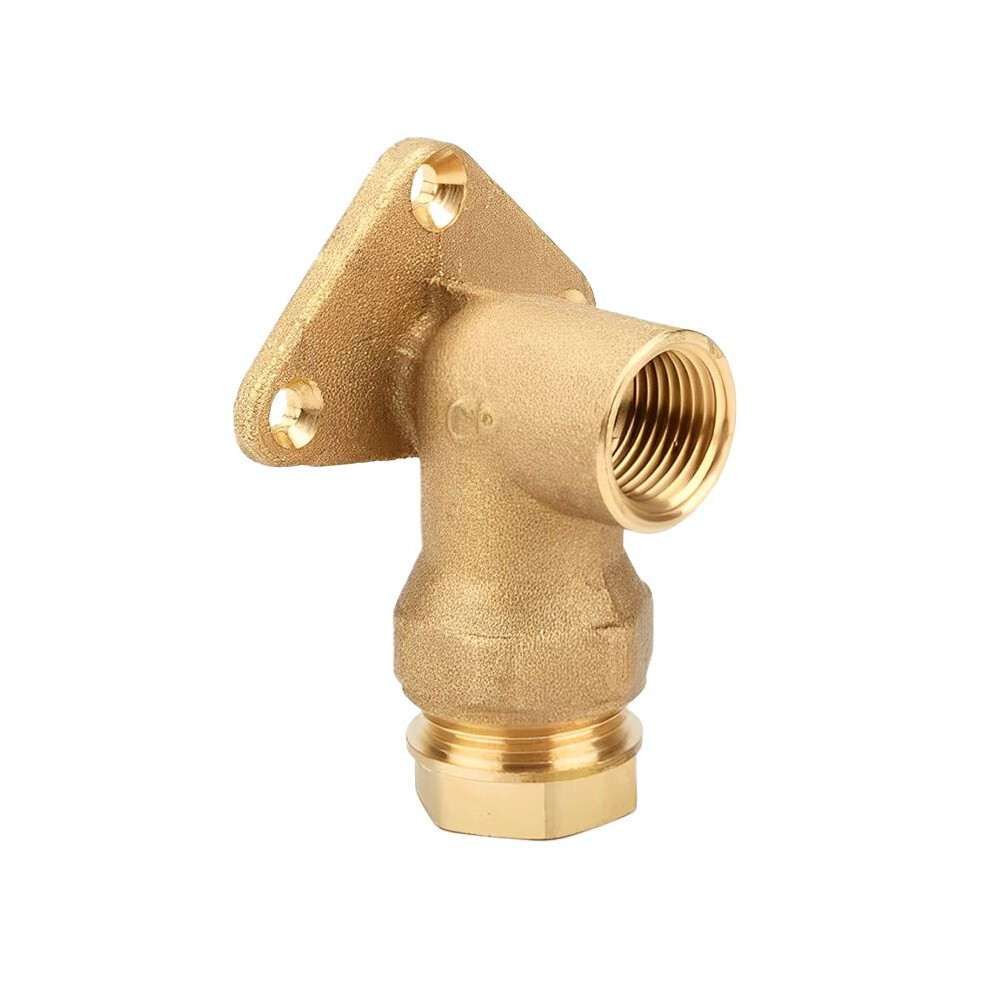 Plasson Brass Compression Wall Plate Elbow - 25Mm X 3/4" Bsp 7296173953134