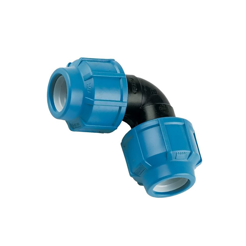 FloPlast Compression MDPE 90 Elbow Fitting - 20mm