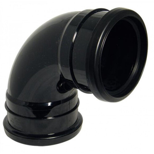 FloPlast Black Soil 92.5 Degree Double Socket Bend - 110mm