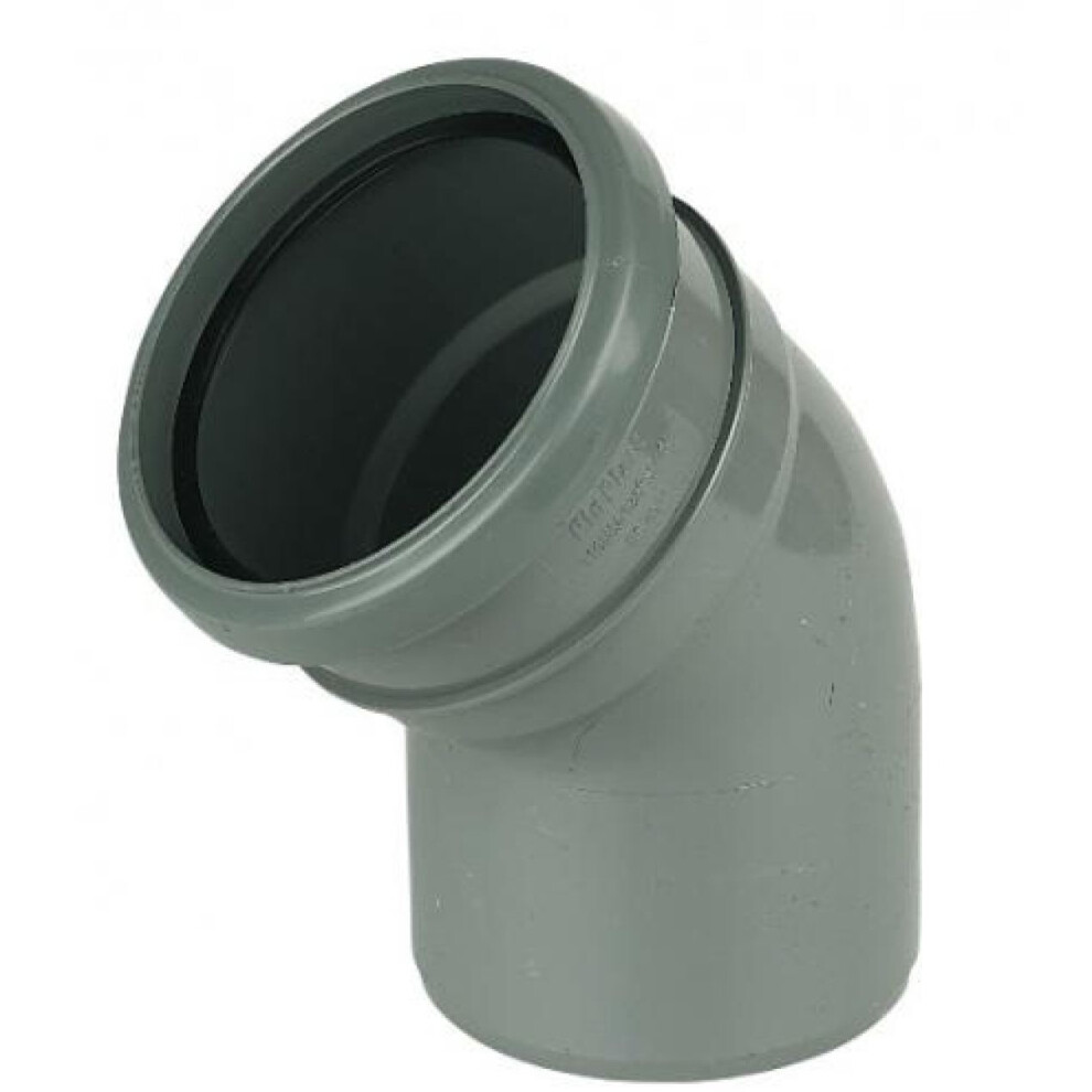 Floplast Grey Ring Seal Soil 135 Socket To Spigot Bend - 110Mm 5055149906039