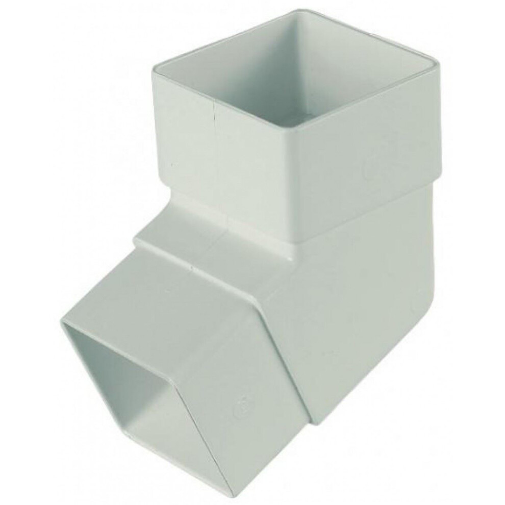 Floplast White Square Downpipe 112.5 Offset Bend - 65Mm 5055149904905