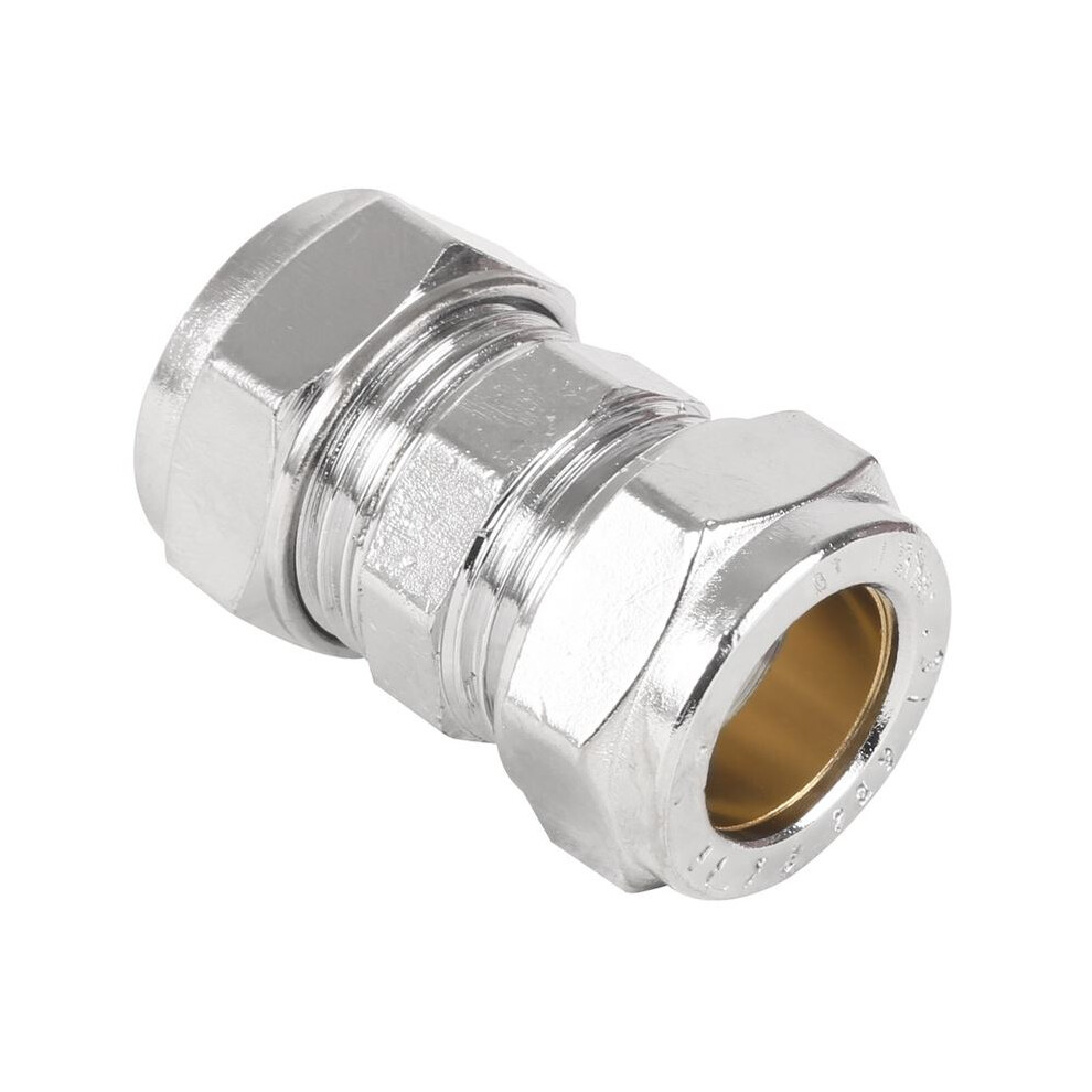 Chrome Compression Female Equal Straight Coupling Fitting - 8Mm 5051258012999