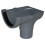 FloPlast Grey Half Round Gutter Stop End Outlet - 112mm 2