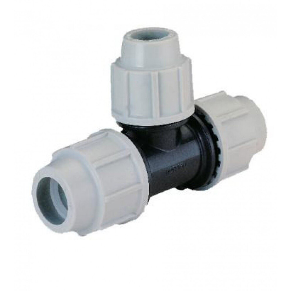 Plasson Compression Mdpe 90 Reducing Tee - 32Mm X 32Mm X 25Mm 7296173057320