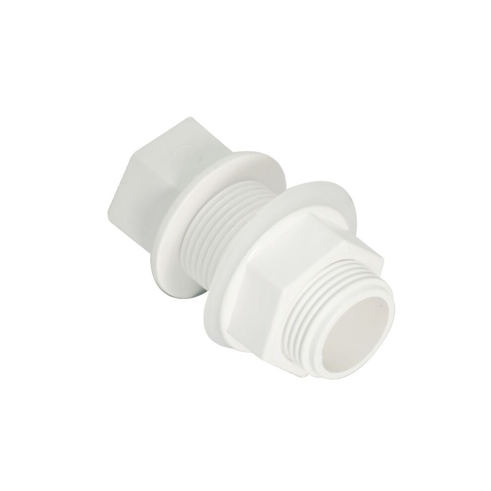 Floplast White Overflow Straight Tank Connector - 21.5Mm 5055149924620