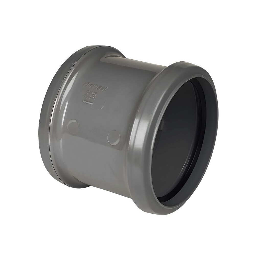 Floplast Grey Ring Seal Soil Double Socket - 110Mm 5055149906008