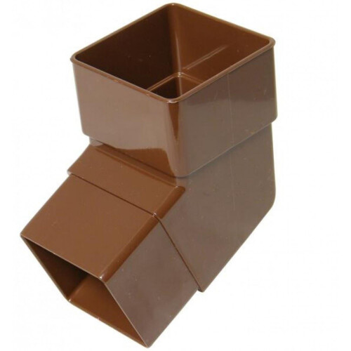FloPlast Brown Square Downpipe 112.5 Offset Bend - 65mm