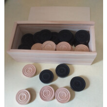 Draughts/Checkers Pieces. Set of Forty. Wooden.